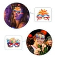 thumbnail image 2 of Inteprter Marco de anteojos de pluma DIY, gafas decorativas de carnaval, bola divertida, puesta en escena, máscara, decoración, gafas, Kits de decoración para fiestas naranja azul verde, 2 of 6