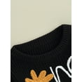 thumbnail image 6 of Musuos Baby Girl Autumn Sweater, 9 12 18 24M Flower Letter Pattern Long Sleeve Round Neck Knitwear Pullover, 6 of 10