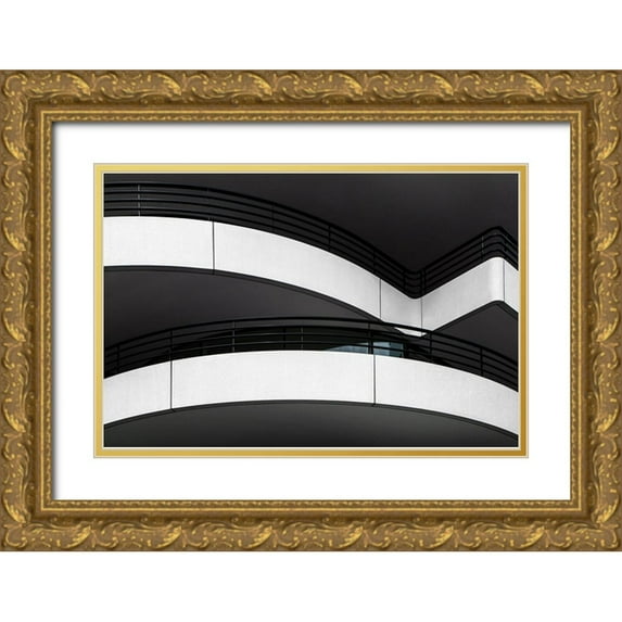 Claes, Gilbert 24x17 Gold Ornate Wood Framed with Double Matting Museum Art Print Titled - balcony lines