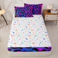 thumbnail image 4 of Erosebridal Neon Rainbow Leopard Zipper Queen Comforter Set with Fitted Sheet and 2 Pillowcases,Hot Pink Blue Cheetah Spot Gradient Zipper Bedding Set For Girls,Colorful Stars Reversible,4 Pieces, 4 of 7