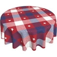 thumbnail image 1 of Round Tablecloth 60 Inch Patriotic Table Clothes 4th of July Tablecloths Memorial Day Circle Table Cover for Picnic Party Dining Room Home Indoor Outdoor Decor, 1 of 6