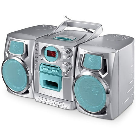 Durabrand Shelf Stereo w/ CD Player, Radio, Cassette Recorder in Blue