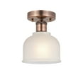 thumbnail image 2 of Innovations Lighting  Edison Dayton - 1 Light 6" Semi-Flush Mount Antique Copper/White, 2 of 5