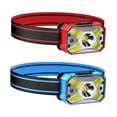 thumbnail image 4 of Moyic Linterna frontal LED COB con sensor de luz roja, linterna montada en la cabeza tipo C, recargable, para pesca nocturna, ciclismo, emergencia Iluminación y accesorios Azul Moyic HA074189-02, 4 of 6