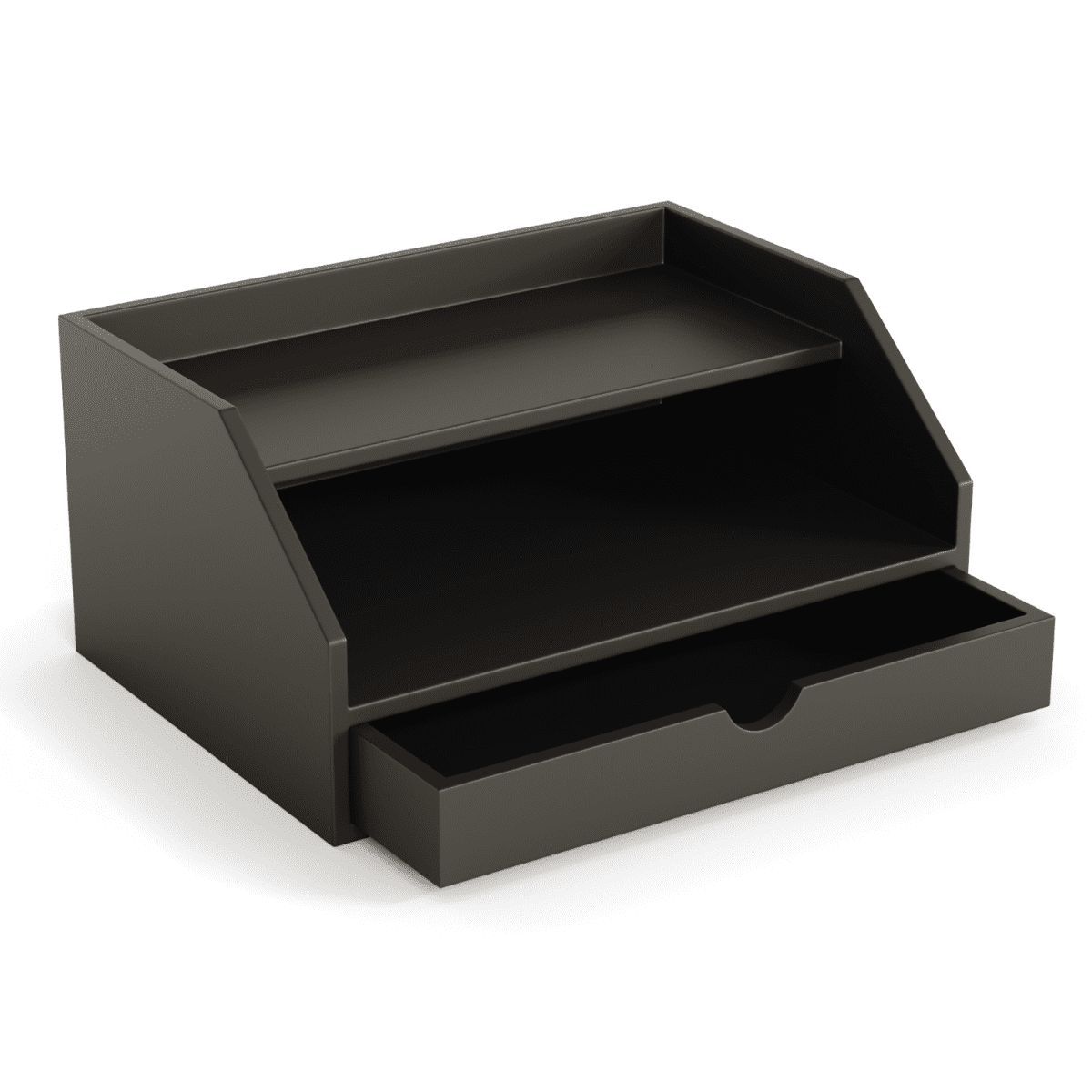 Ballucci Desk Organizer with Drawer, 3 Tier Paper File Holder and Mail Sorter, Black