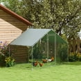thumbnail image 2 of PawHut Metal Chicken Coop, 9.8 x 5.6 FT Walk-in Chicken Run with Cover, 2 of 10