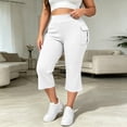 thumbnail image 7 of Khunlpohl Plus Size Capri Pants for Womens Yoga Workout Athletic Leggings Pant Baggy Elastic High Waist Trousers with Pockets, 7 of 7