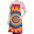 thumbnail image 5 of Colorful Tie Dye Concentric Circles Apron-Garden Aprons for Women with Pockets-Cotton Linen Waterproof Kitchen Cooking Gardening Aprons Adjustable for Kitchen,Cooking,BBQ and Salon 33x27 Inch, 5 of 7