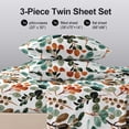 thumbnail image 2 of Flymme Watercolor Leaf Sheet Set Twin Size,Teal Green Orange Botanical Print Bed Sheets for Women Teens,Nature-Inspired Boho Bed Set for Bedroom Decor, 2 of 6