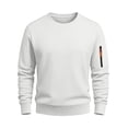 thumbnail image 4 of LYSMORA Men's Crew Neck Pullover Sweatshirt, Long Sleeve Zipper Arm Pocket Loose Casual Daily Athletic Tops, 4 of 8