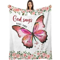 Christian Gifts for Women,Butterfly Blanket,Religious Gifts for Women,Faith Based Gifts,Baptism Gifts for Women,Christian Blanket,Christian Birthday Gifts for Women 50”x60”