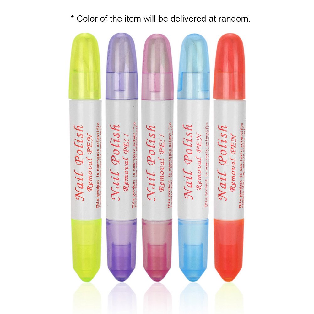 Set of 5Pcs Nail Polish Remover Removal Pens with Cotton Heads