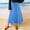Blue, variant on Womens Long Maxi Skirts Drawstring Waist Long Skirt Elastic Waist Flutter Skirt Asymmetrical Solid Color Skirt