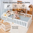 thumbnail image 4 of Zikebtuy Twin Montessori Floor Bed for Kids, Solid Wood Frame with Safety Guardrails, 4 of 7