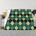 thumbnail image 1 of Balery Green Squares Manta de Franela con Dibujo, Lujo Ultra Suave y Cálido, Antipelusa y Resistente a las Arrugas para Cama, Sofá, Camping -40"x30", 1 of 6