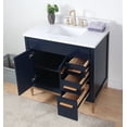 36" Tennant Brand Antonella Navy Blue Contemporary Bathroom Vanity TB ...