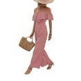 thumbnail image 2 of Plisados A Rayas para Mujer, Elegantes, de Verano, con Tirantes y Pantalones de Pierna , . Vino Tinto XL, 2 of 7