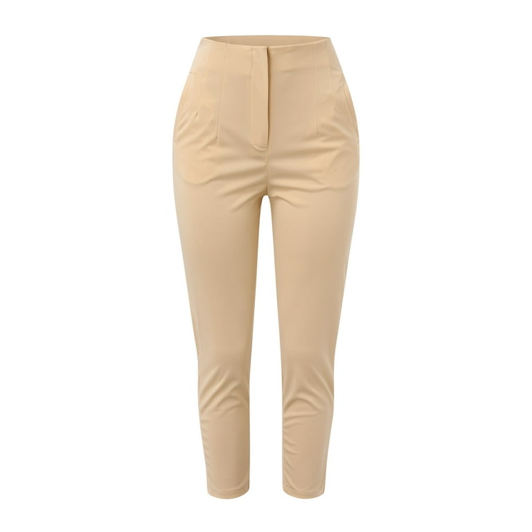 Women's High Waisted Side Pocket Solid Work Tapered Suit Pants - Halara