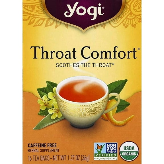 Yogi Tea Organic Throat Comfort Tea, 16 ct ( Pack of 2 )