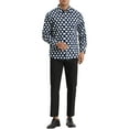 thumbnail image 2 of Camisas formales de puntos de polka INSPIRE CHIC para hombres con cuello de punta y mangas largas S Azul, 2 of 5