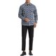 thumbnail image 2 of Camisas formales de puntos de polka INSPIRE CHIC para hombres con cuello de punta y mangas largas S Azul, 2 of 5
