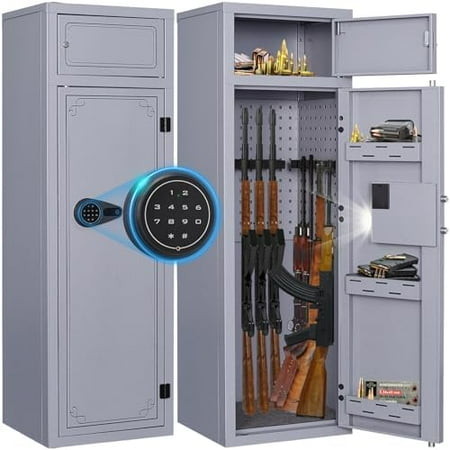 Kaer 10-14 Gun Safe Gun Safe for Shotguns Gun Safes for Rifle and Pistols Long Gun Cabinet for Rifles Safes and Shotguns with Digital Keypad 3 Adjustable Shelves LED Light(Unassembled)