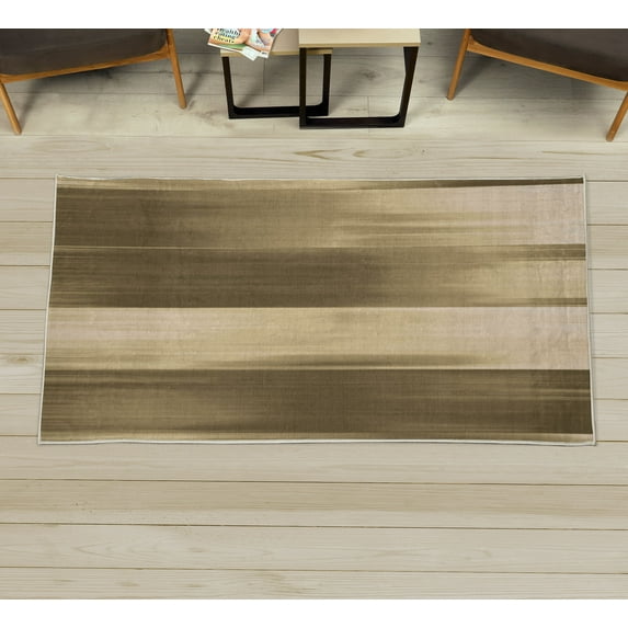 Earth Tones Decorative Rug, Abstract Modern Design Ombre Inspired Smooth Color Transitions, Quality Carpet for Bedroom Dorm and Living Room, 6 Sizes, Pale Camel, by Ambesonne