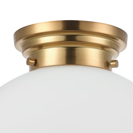 

XRNWWNYF Portland 1-Light Matte Brass Semi-Flush Mount Ceiling Lighting with Opal Glass Shade 91002208