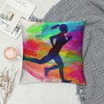 thumbnail image 2 of Autua Running Graphic Decorative Throw Pillow Cover for Home Couch Bed Sofa - Short Plush Cushion Case 1PC 18x18in, 2 of 5
