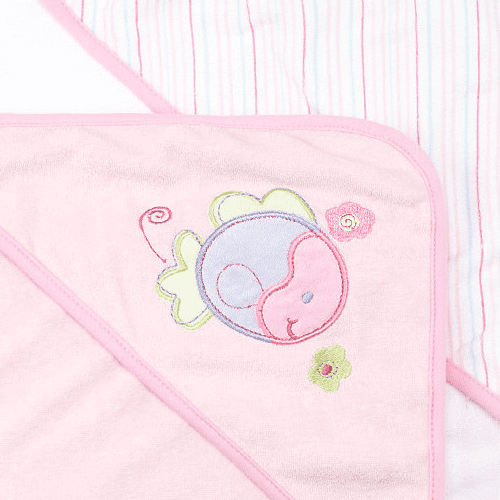 Spasilk Baby 3 Pack Terry Bath Hooded Towels, Pink