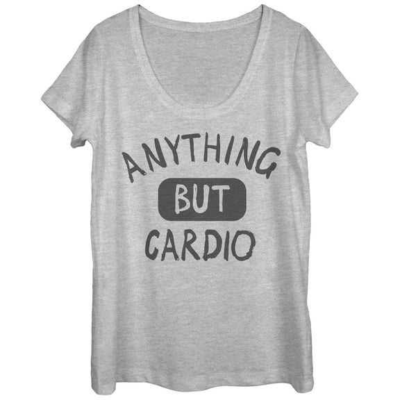 Women's CHIN UP Anything But Cardio  Scoop Neck Athletic Heather X Large