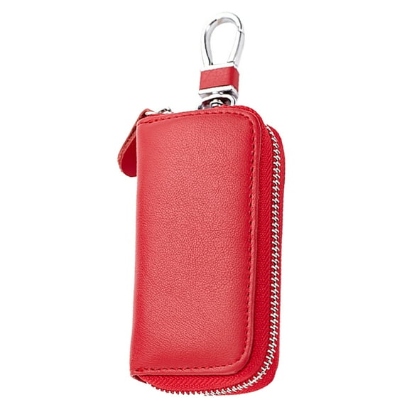 Leather key bag for men with zip