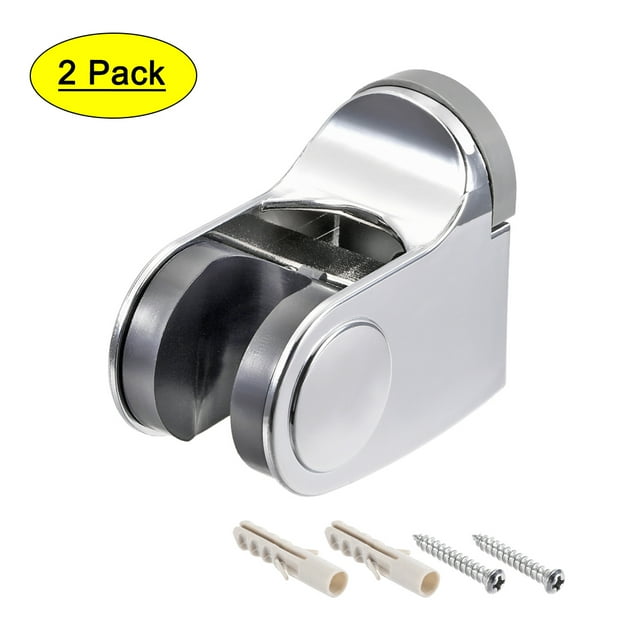 Soporte de ducha de mano ajustable de ABS para pared Uxcell, paquete de 2, tono plateado