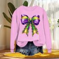 thumbnail image 4 of Xuyuer Women's Carnival Printed Long Sleeved Round Neck Mardi Gras Sweatshirt Carnival Outfits Women Carnival Sweatshirts Fat Tuesday Fashionable Pullover Tops, 4 of 6