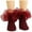 Wine Red, variant on Girls Double Lace Socks Turn Cuff with Big Ruffle Frilly Dress Socks Ankle Socks for Infant Toddler Kids Women 1 Pair