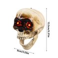 thumbnail image 4 of Calavera de Halloween realista, cabeza de calavera LED de tamaño real con luz roja en los ojos y decoración de calavera brillante activada por sonido, 4 of 5