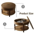 thumbnail image 2 of MDQMD Round Coffee Table with Hidden Storage for Living Room,Rustic Coffee Table with Storage Shelf for Apartment, 2 of 9