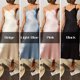 thumbnail image 2 of Vestido a media pierna elástico sin mangas con cuello en V profundo y tirantes finos para mujer Abanopi Beige/Extragrande, 2 of 5