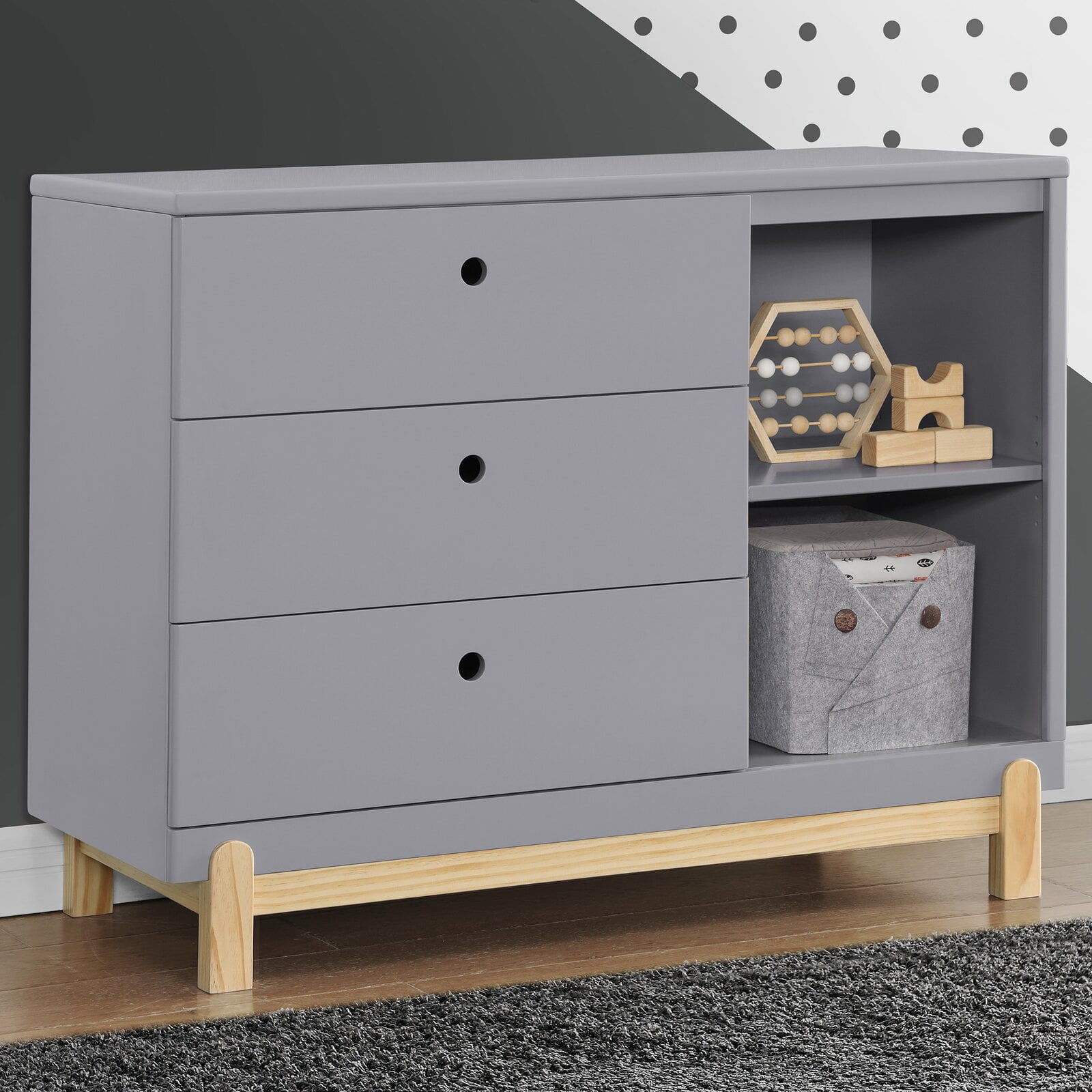 3 Drawer Dresser, Assembly Required, Soft/Self Close