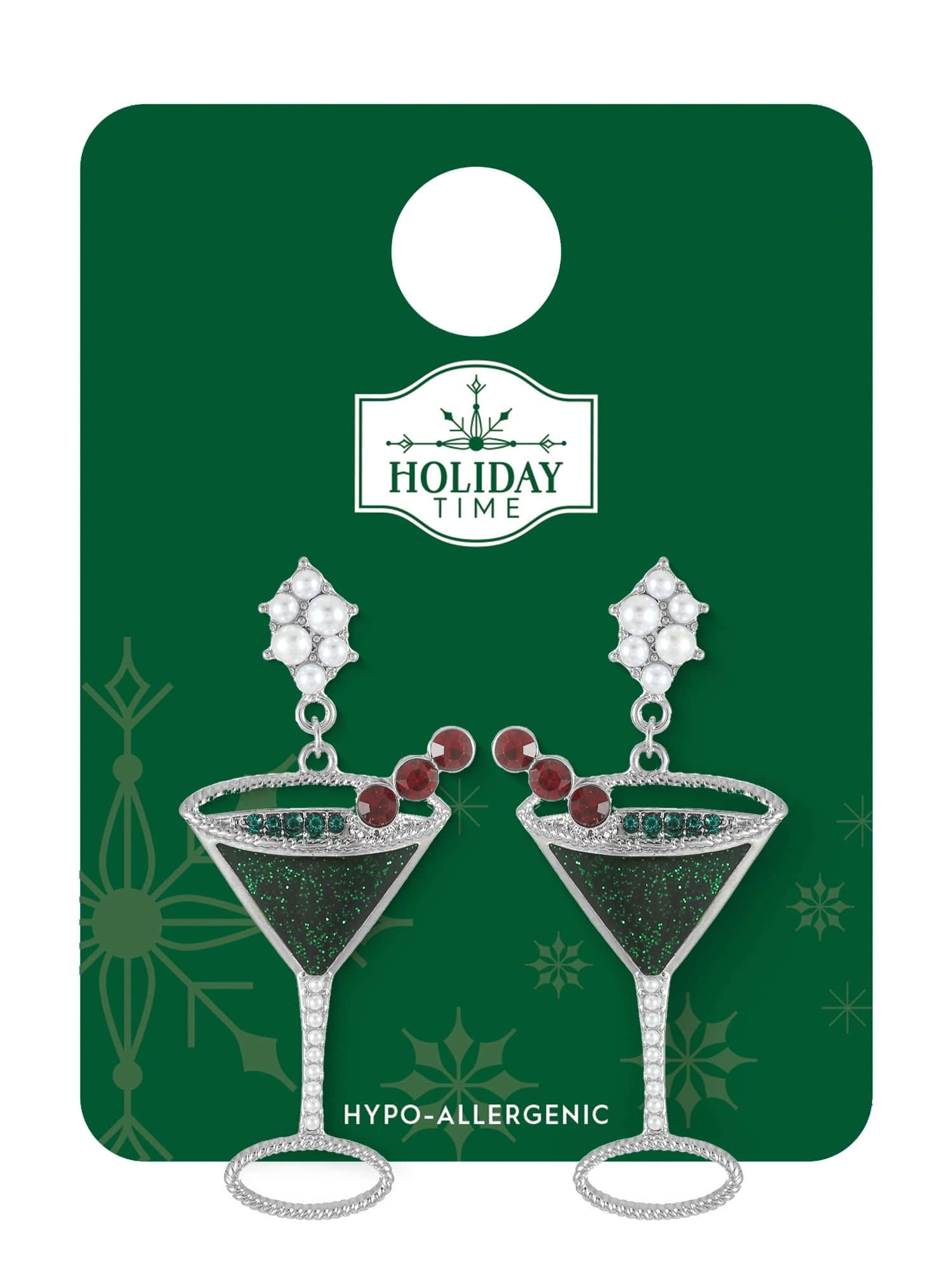 Holiday Time Martini Earrings, 1 Pair