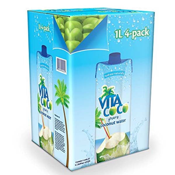 Vita Coco Pure Coconut Water 1 Liter Cartons Pack of 4