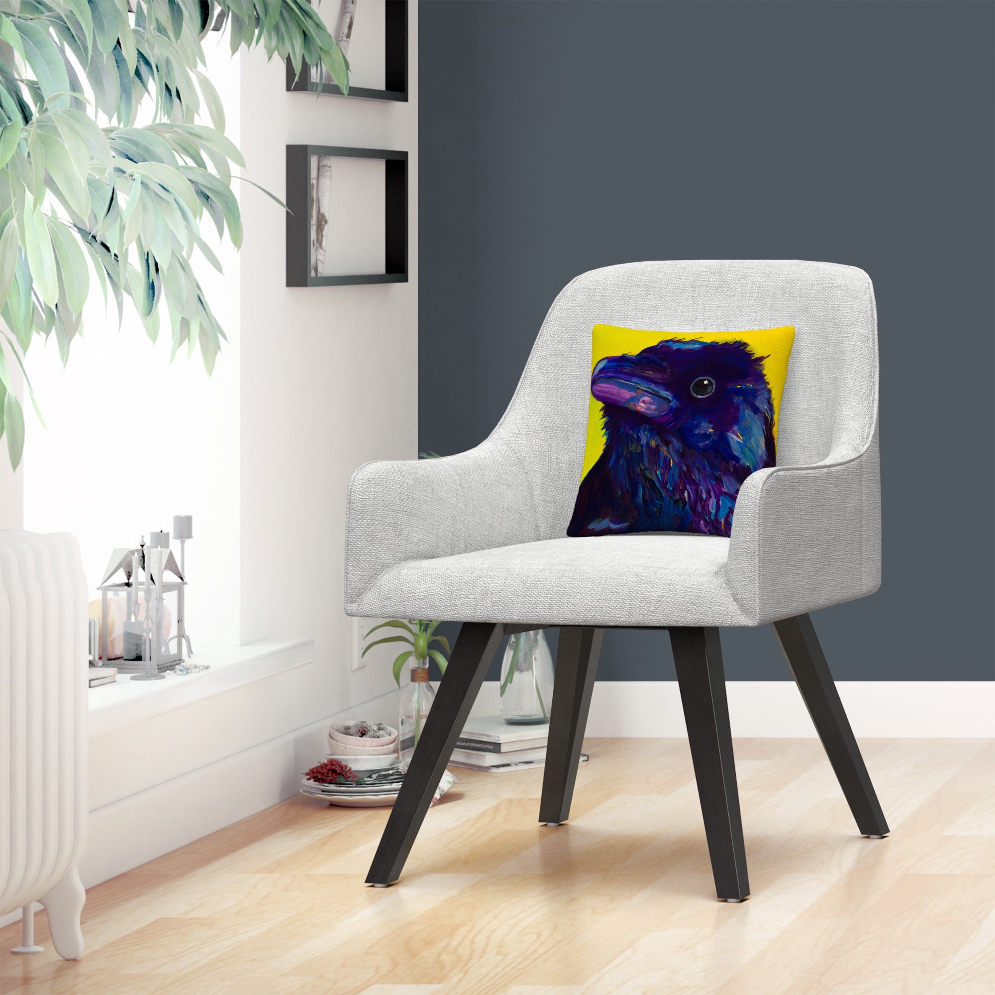 Corvus' Animals Pets Painting Bold By Pat Saunders-White 16 X 16 Decorative Throw Pillow