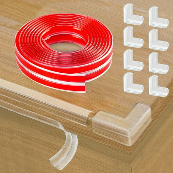 Babyproof, Edge Guard Clear and Silicone Furniture Corner Protectors with Upgraded Pre-Tape Adhesive Corner Protectors for Cabinets, Fireplaces, Tables