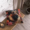 thumbnail image 5 of KLL Colorful Flower German Shepherd Decorative Throw Pillow Covers Velvet Soft for Couch Sofa Bedroom Living Room Outdoor (No pillow core)- 16"x16", 5 of 5