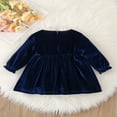 thumbnail image 3 of Robe en Velours à Manches Longues pour Tout-Petites Filles, Princesse, Robe de Fête de Noël, 1-3 Ans, 3 of 7