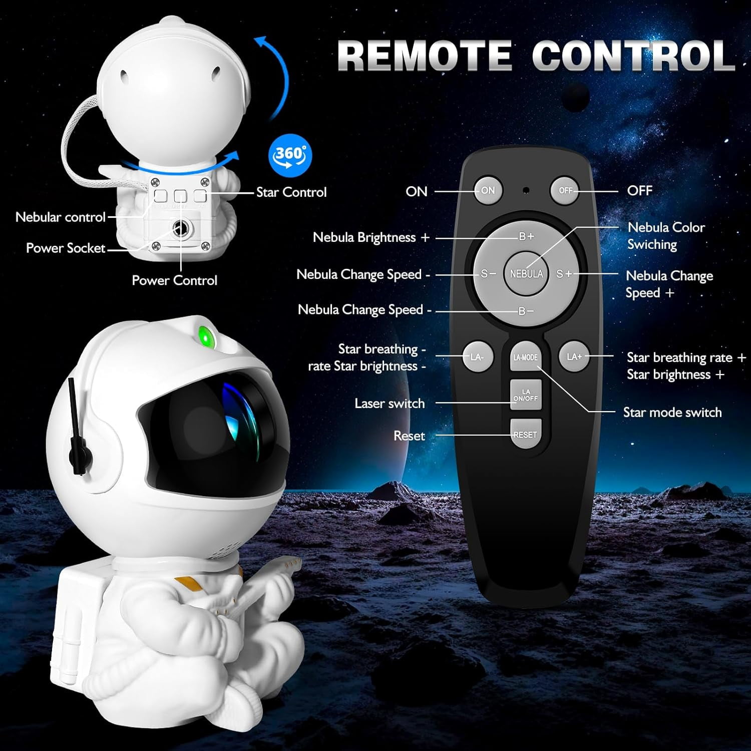 Astronaut Light Projector Galaxy Star Cute Cool Night Light for Kids,Space Buddy Projector Led  Dream Space Light  Night Lamp Suitable for Kids Room Ceiling Bedroom Decor