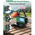 thumbnail image 2 of 37000mWh Emergency Hand Crank Radio, AM/FM/NOAA Portable Power Bank with Flashlight, Solar Powered Rechargeable Radio with Compass Reading Lamp, SOS for Hurricane Storm Camping Survival, 2 of 7
