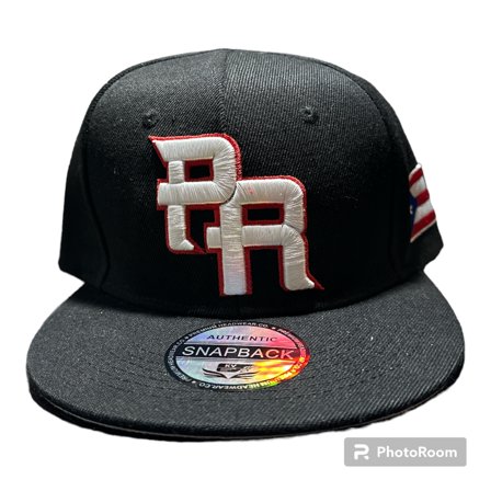 Baseball Cap Black White Letter Puerto Rico