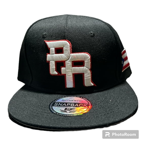Baseball Cap Black White Letter Puerto Rico