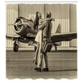 thumbnail image 3 of Ambesonne Vintage Airplane Shower Curtain, Homecoming, 69"Wx70"L, Sepia, 3 of 3